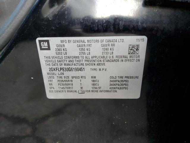 Photo 10 from auction – 2016 GMC TERRAIN SL with VIN 2GKFLPE30G6190451