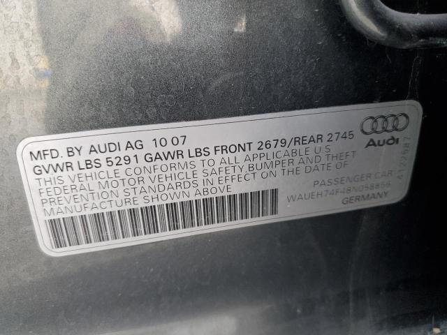 Photo 10 from auction – 2008 AUDI A6 S-LINE with VIN WAUEH74F48N058856