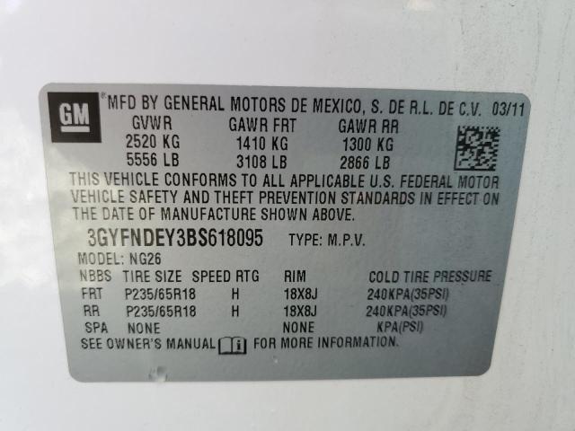 Photo 10 from auction – 2011 CADILLAC SRX LUXURY with VIN 3GYFNDEY3BS618095