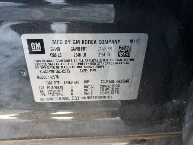 Photo 10 from auction – 2016 BUICK ENCORE with VIN KL4CJASB7GB542073