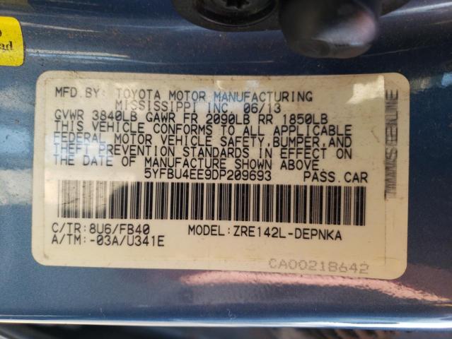 Photo 10 from auction – 2013 TOYOTA COROLLA BA with VIN 5YFBU4EE9DP209693
