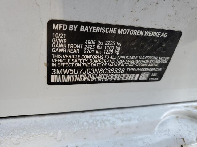 Photo 10 from auction – 2022 BMW M340I with VIN 3MW5U7J03N8C38338