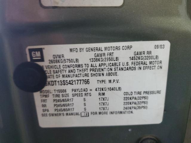 Photo 10 from auction – 2004 GMC ENVOY with VIN 1GKDT13S542177766