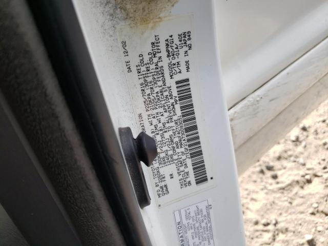 Photo 10 from auction – 2003 TOYOTA HIGHLANDER with VIN JTEGF21A730093051