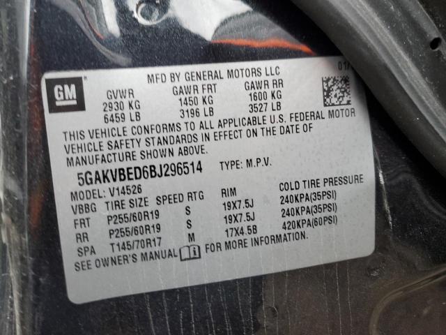 Photo 10 from auction – 2011 BUICK ENCLAVE CX with VIN 5GAKVBED6BJ296514
