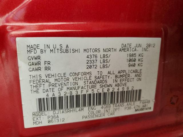 Photo 10 from auction – 2012 MITSUBISHI GALANT ES with VIN 4A32B3FF5CE024962