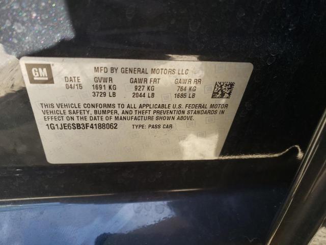 Photo 10 from auction – 2015 CHEVROLET SONIC LTZ with VIN 1G1JE6SB3F4188062