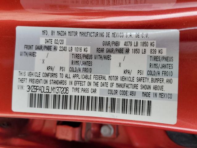 Photo 10 from auction – 2020 MAZDA 3 PREFERRE with VIN 3MZBPADL5LM137206