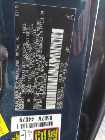 Photo 10 from auction – 2012 TOYOTA SIENNA XLE with VIN 5TDDK3DC0CS042025