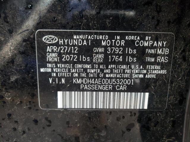 Photo 10 from auction – 2013 HYUNDAI ELANTRA GL with VIN KMHDH4AE0DU532001