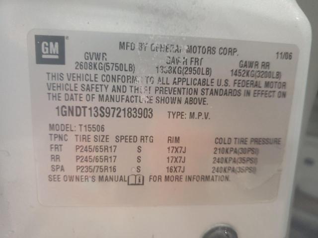Photo 10 from auction – 2007 CHEVROLET TRAILBLAZE with VIN 1GNDT13S972183903