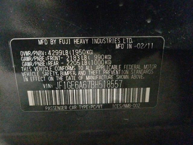 Снимка 10 от търг – 2011 SUBARU IMPREZA 2. с VIN JF1GE6A67BH518557