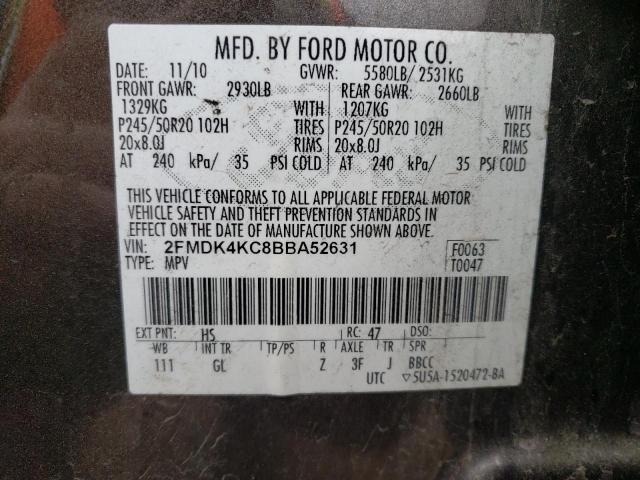 Photo 10 from auction – 2011 FORD EDGE LIMIT with VIN 2FMDK4KC8BBA52631