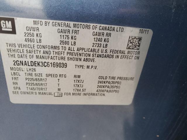 Photo 10 from auction – 2012 CHEVROLET EQUINOX LT with VIN 2GNALDEK3C6169039