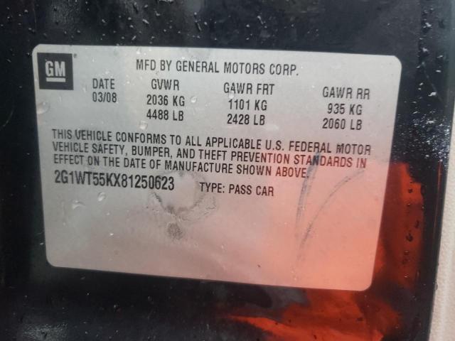 Photo 10 from auction – 2008 CHEVROLET IMPALA LT with VIN 2G1WT55KX81250623