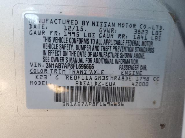 Photo 10 from auction – 2015 NISSAN SENTRA S with VIN 3N1AB7AP8FL696656