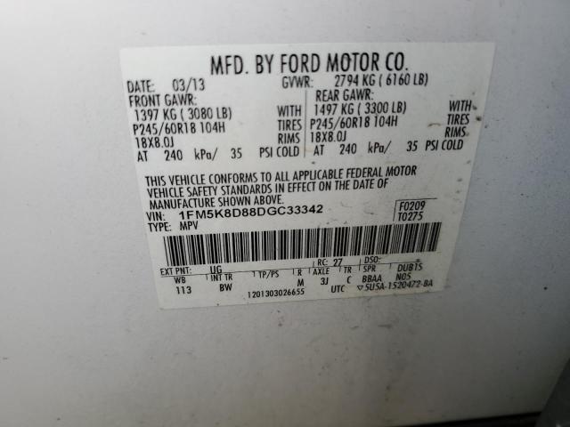 Photo 10 from auction – 2013 FORD EXPLORER X with VIN 1FM5K8D88DGC33342