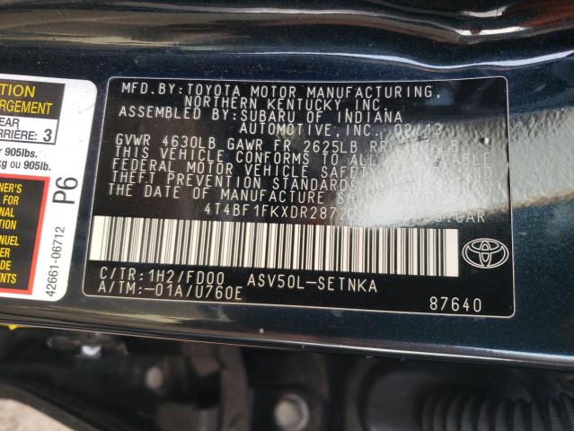 Photo 10 from auction – 2013 TOYOTA CAMRY L with VIN 4T4BF1FKXDR287224