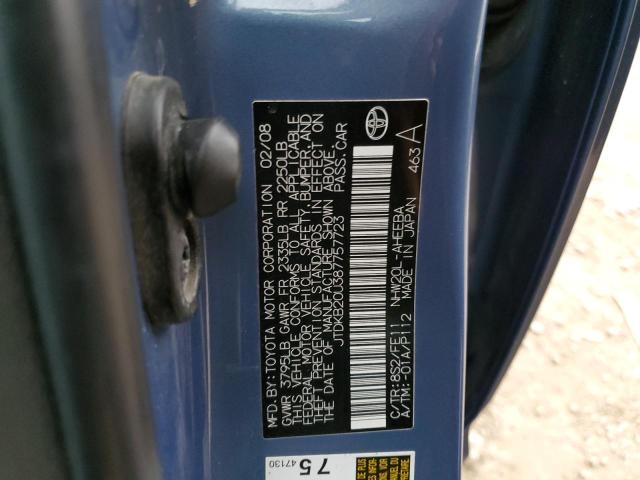 Photo 10 from auction – 2008 TOYOTA PRIUS with VIN JTDKB20U387757723