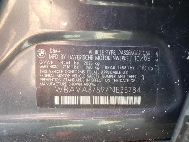 Photo 10 from auction – 2007 BMW 328 I with VIN WBAVA37597NE25784