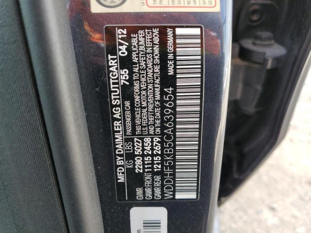 Photo 10 from auction – 2012 MERCEDES-BENZ E 350 with VIN WDDHF5KB5CA639654