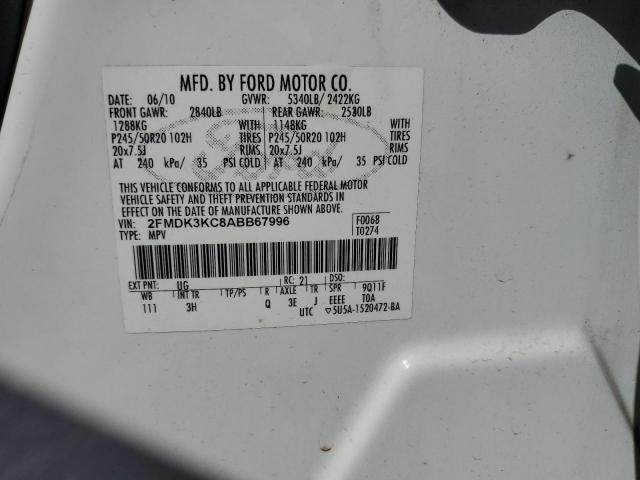 Photo 10 from auction – 2010 FORD EDGE LIMIT with VIN 2FMDK3KC8ABB67996