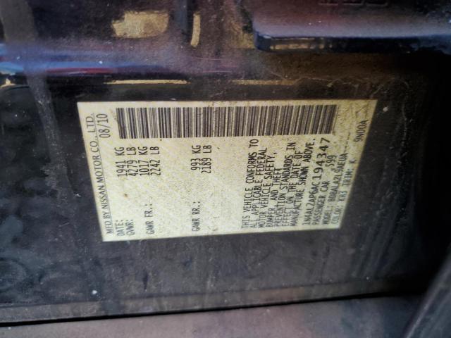 Photo 10 from auction – 2010 NISSAN ALTIMA BAS with VIN 1N4AL2AP6AC194347