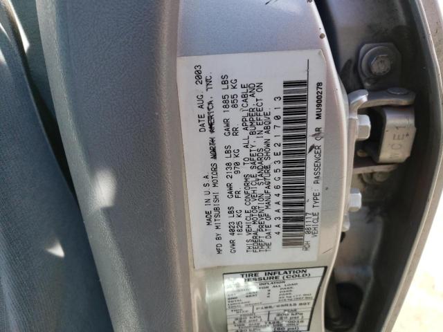 Photo 10 from auction – 2003 MITSUBISHI GALANT ES with VIN 4A3AA46G53E217013