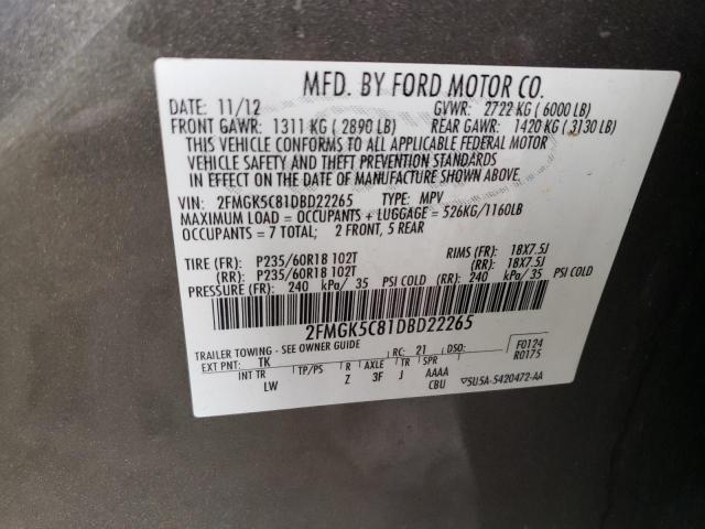 Photo 10 from auction – 2013 FORD FLEX SEL with VIN 2FMGK5C81DBD22265