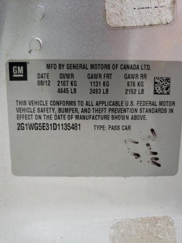 Photo 10 from auction – 2013 CHEVROLET IMPALA LT with VIN 2G1WG5E31D1135481