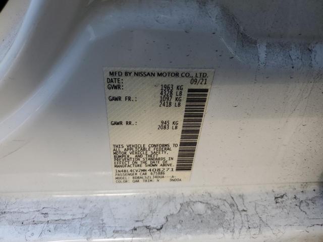 Photo 10 from auction – 2021 NISSAN ALTIMA SR with VIN 1N4BL4CV2MN408271