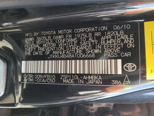 Photo 10 from auction – 2010 TOYOTA SCION XD with VIN JTKKU4B48A1006668