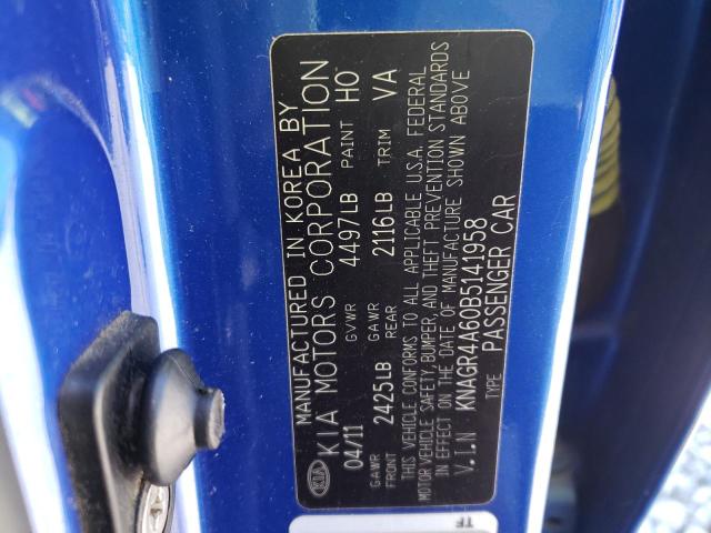 Photo 10 from auction – 2011 KIA OPTIMA SX with VIN KNAGR4A60B5141958