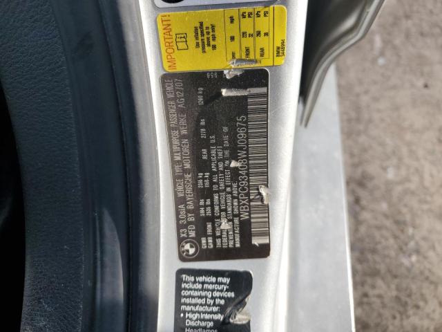 Photo 10 from auction – 2008 BMW X3 3.0SI with VIN WBXPC93408WJ09675