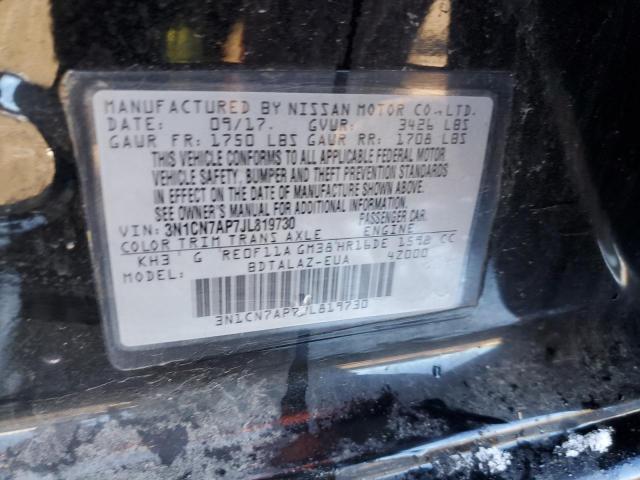 Photo 10 from auction – 2018 NISSAN VERSA S with VIN 3N1CN7AP7JL819730