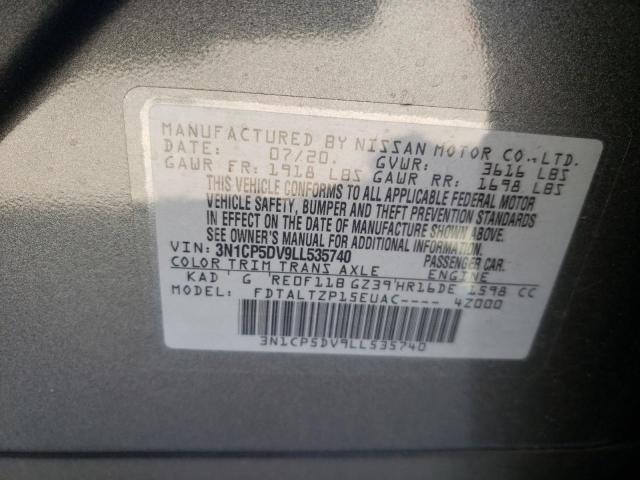 Photo 10 from auction – 2020 NISSAN KICKS SR with VIN 3N1CP5DV9LL535740