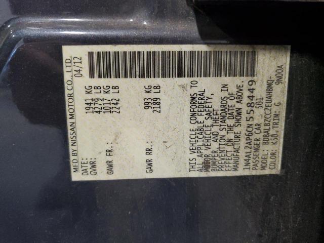 Zdjęcie 10 z aukcji – 2012 NISSAN ALTIMA BAS z VIN 1N4AL2AP6CN558449