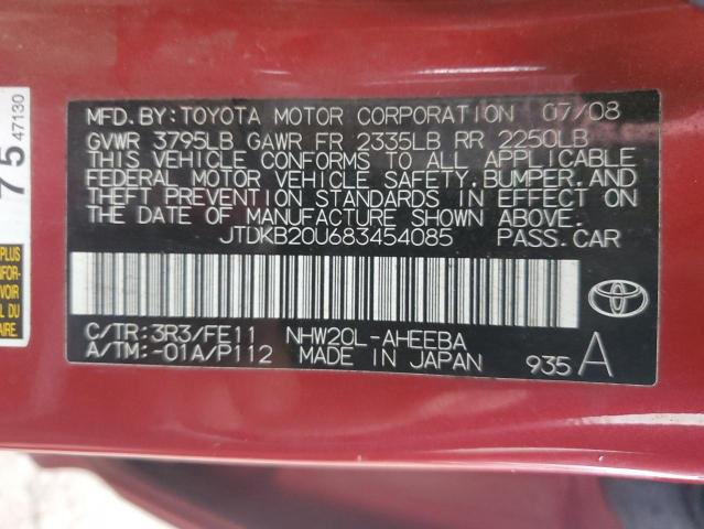 Photo 10 from auction – 2008 TOYOTA PRIUS with VIN JTDKB20U683454085