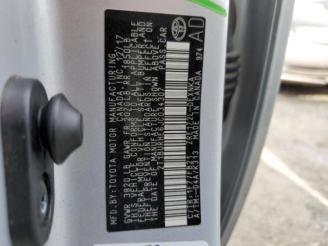 Photo 10 from auction – 2018 TOYOTA COROLLA L with VIN 2T1BURHE6JC034307