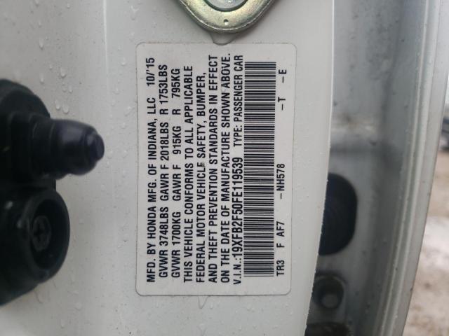 Photo 10 from auction – 2015 HONDA CIVIC LX with VIN 19XFB2F50FE119539
