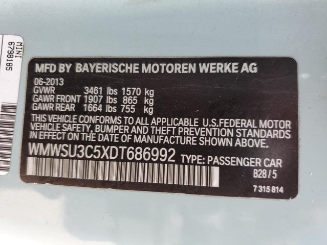Photo 10 from auction – 2013 MINI COOPER with VIN WMWSU3C5XDT686992