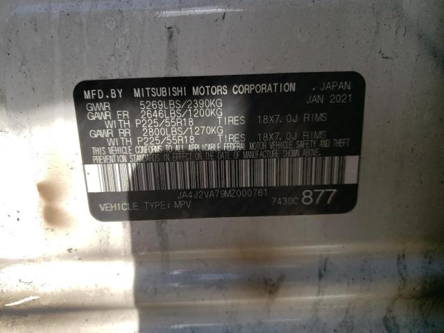 Photo 10 from auction – 2021 MITSUBISHI OUTLANDER with VIN JA4J2VA79MZ000761