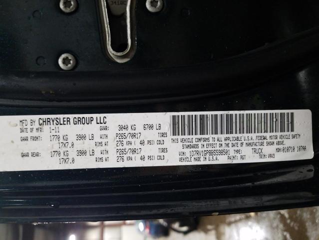 Photo 10 from auction – 2011 DODGE RAM 1500 with VIN 1D7RV1GP8BS598501