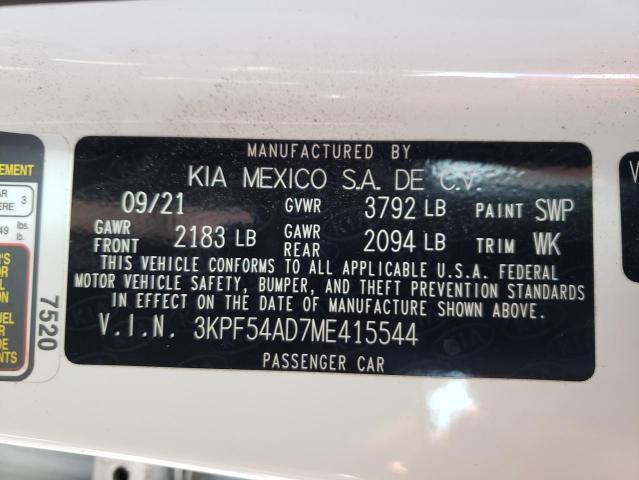 Photo 10 from auction – 2021 KIA FORTE EX with VIN 3KPF54AD7ME415544