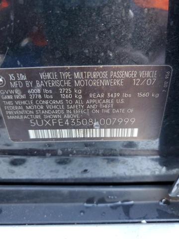 Photo 10 from auction – 2008 BMW X5 3.0I with VIN 5UXFE43508L007999