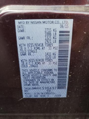 Photo 10 from auction – 2015 INFINITI QX60 with VIN 5N1AL0MN4FC536437