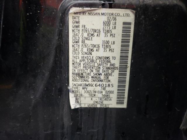 Photo 10 from auction – 2006 NISSAN PATHFINDER with VIN 5N1AR18W96C640185