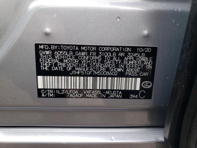 Photo 10 from auction – 2021 LEXUS LS 500 BAS with VIN JTHF51GF7M5008602