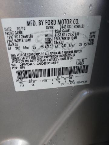 Photo 10 from auction – 2013 FORD EDGE SEL with VIN 2FMDK3JC9DBB13564
