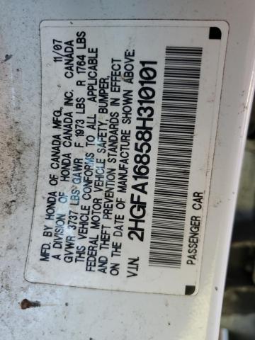 Photo 10 from auction – 2008 HONDA CIVIC EX with VIN 2HGFA16858H310101